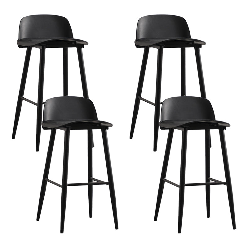 Scandinavian Plastic Barstool Plastic Furniture with Metal Legs in Matte Finish