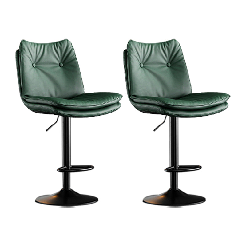 Scandinavian Metal Stool Faux Leather Upholstered Counter Stool in Matte Finish