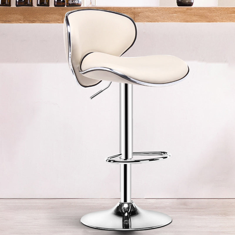 Contemporary Metal Stool Faux Leather Upholstered Counter Stool