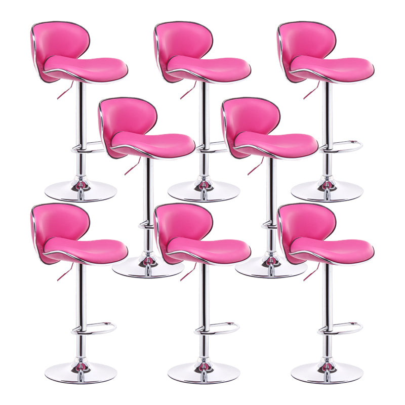 Contemporary Metal Stool Faux Leather Upholstered Counter Stool