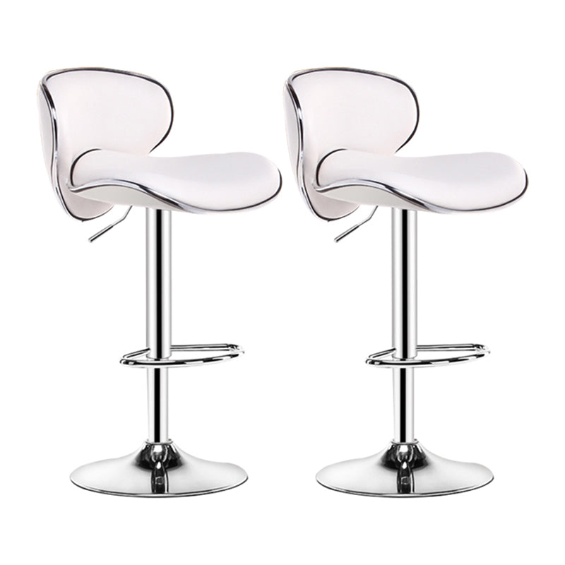 Contemporary Metal Stool Faux Leather Upholstered Counter Stool