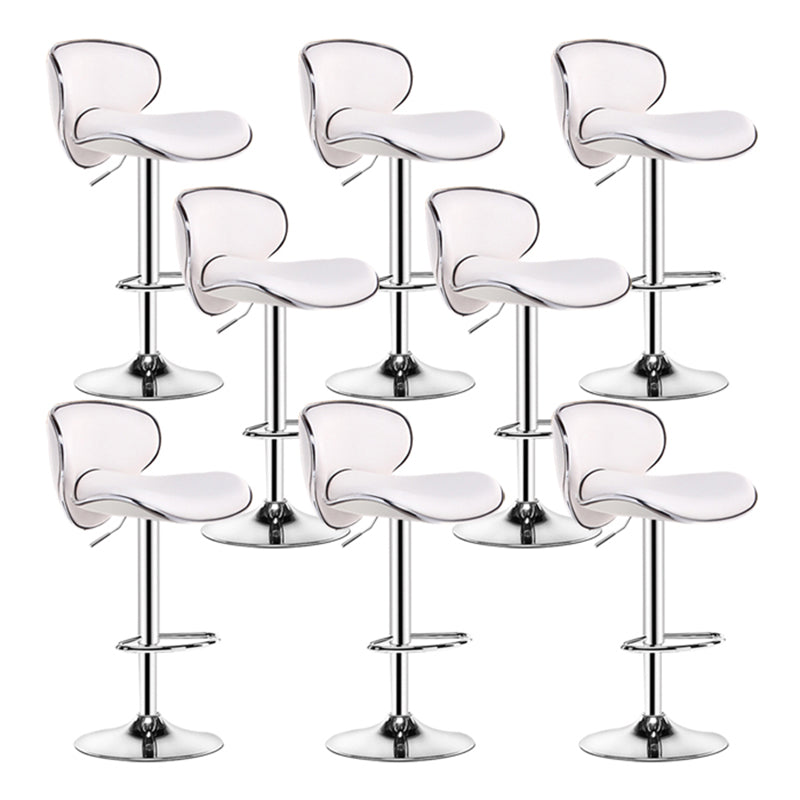 Contemporary Metal Stool Faux Leather Upholstered Counter Stool