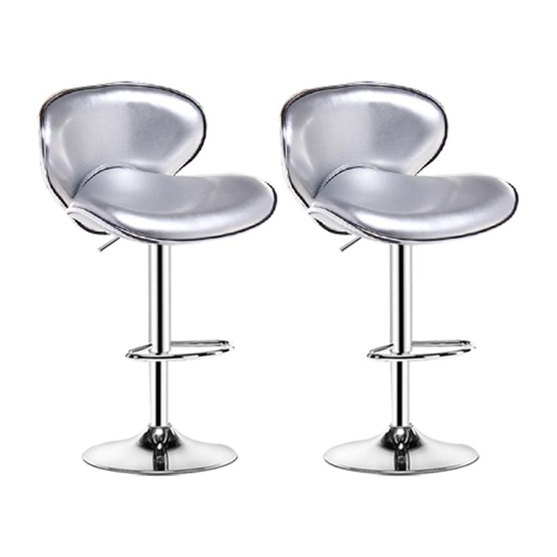 Contemporary Metal Stool Faux Leather Upholstered Counter Stool