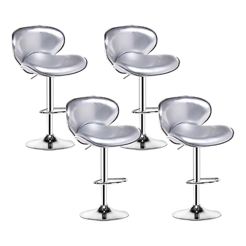 Contemporary Metal Stool Faux Leather Upholstered Counter Stool