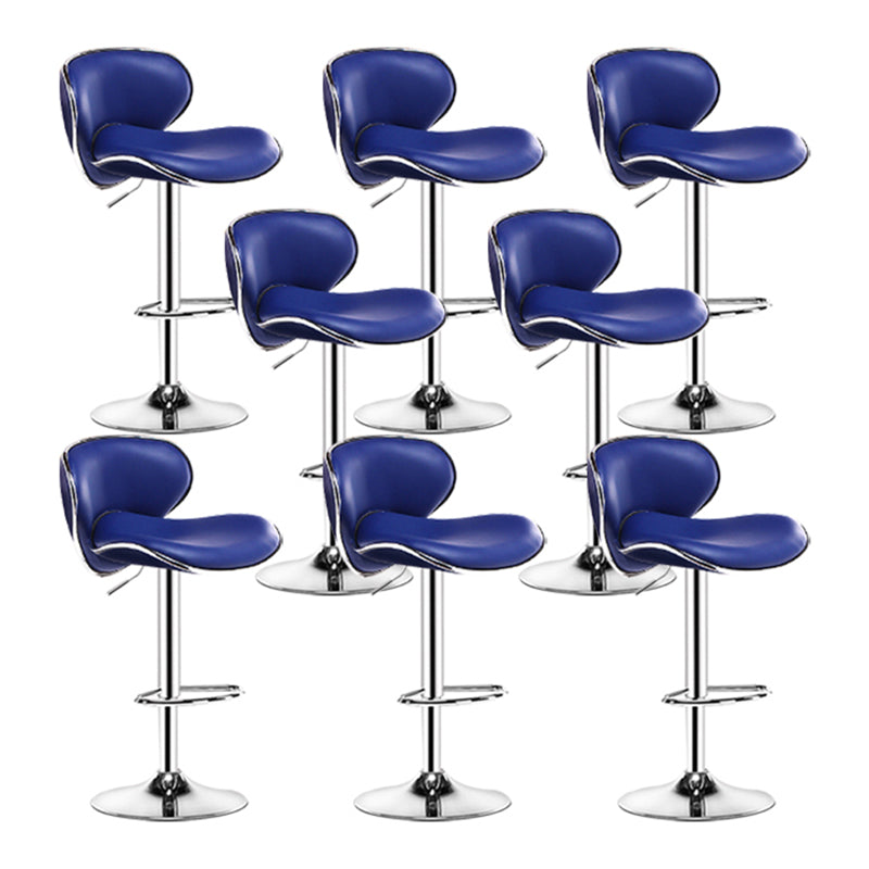 Contemporary Metal Stool Faux Leather Upholstered Counter Stool