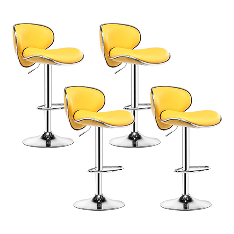 Contemporary Metal Stool Faux Leather Upholstered Counter Stool