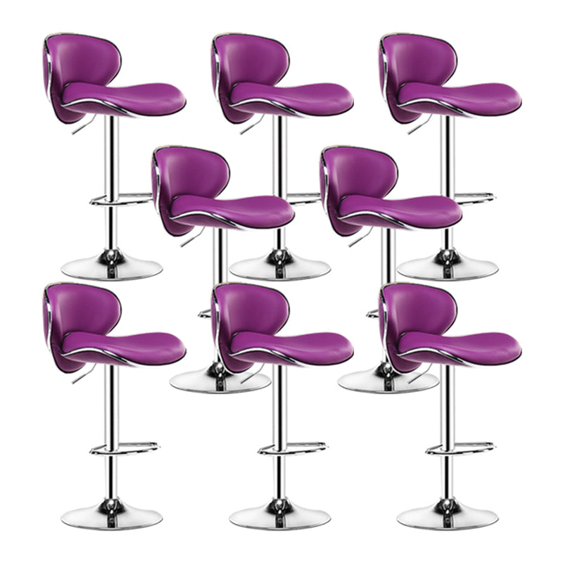 Contemporary Metal Stool Faux Leather Upholstered Counter Stool