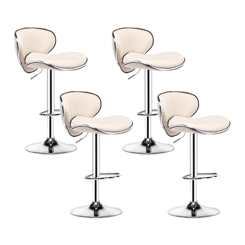 Contemporary Metal Stool Faux Leather Upholstered Counter Stool