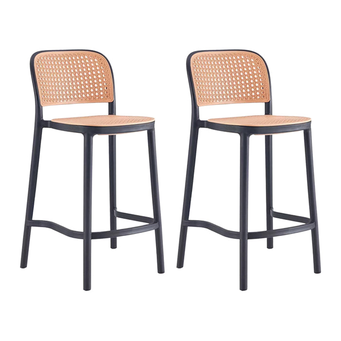 Scandinavian Plastic Barstool Plastic Furniture Rectangle Seat in Matte Finish