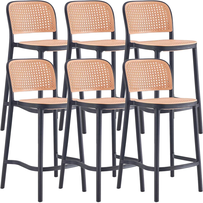Scandinavian Plastic Barstool Plastic Furniture Rectangle Seat in Matte Finish
