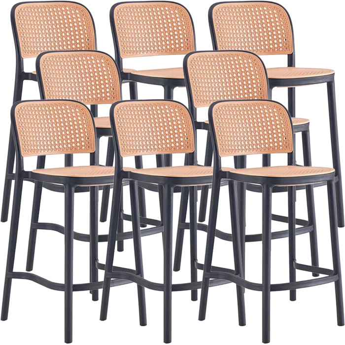 Scandinavian Plastic Barstool Plastic Furniture Rectangle Seat in Matte Finish