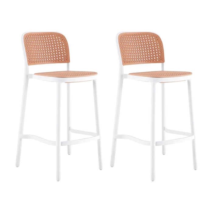 Scandinavian Plastic Barstool Plastic Furniture Rectangle Seat in Matte Finish