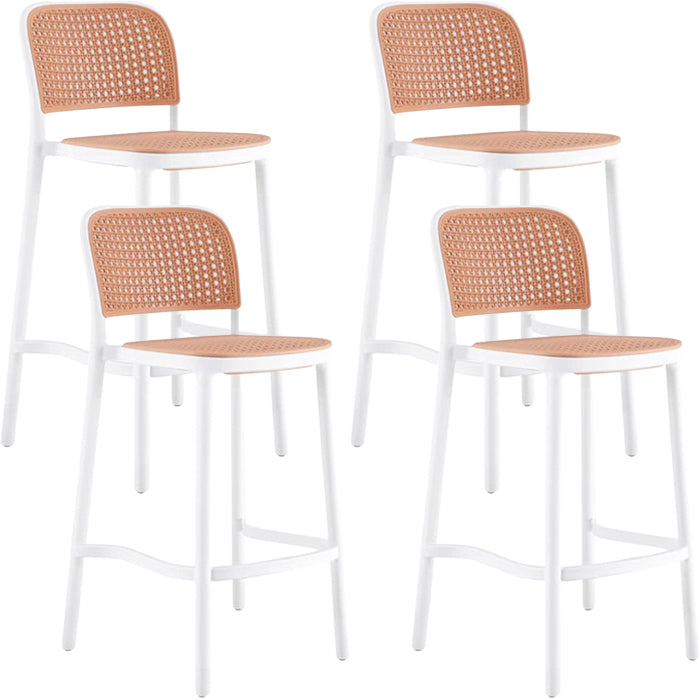 Scandinavian Plastic Barstool Plastic Furniture Rectangle Seat in Matte Finish
