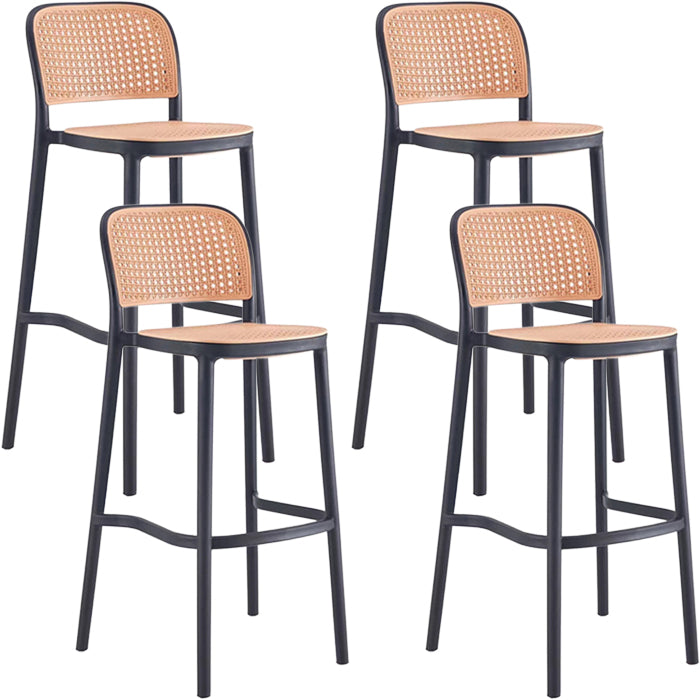 Scandinavian Plastic Barstool Plastic Furniture Rectangle Seat in Matte Finish