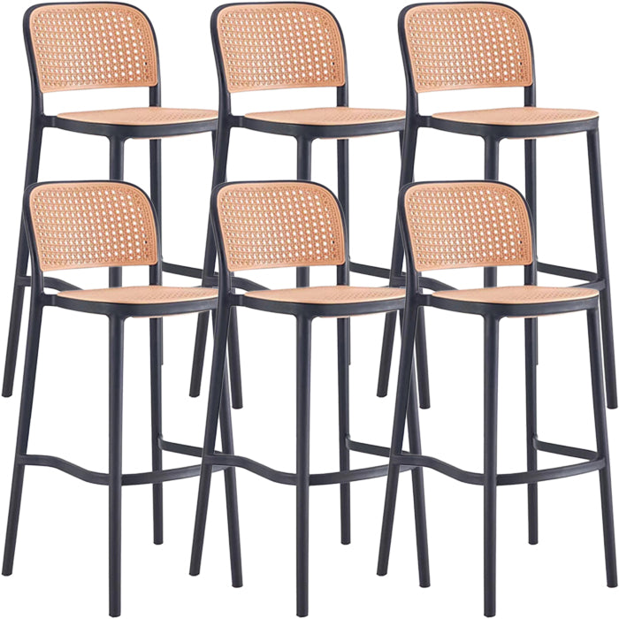 Scandinavian Plastic Barstool Plastic Furniture Rectangle Seat in Matte Finish