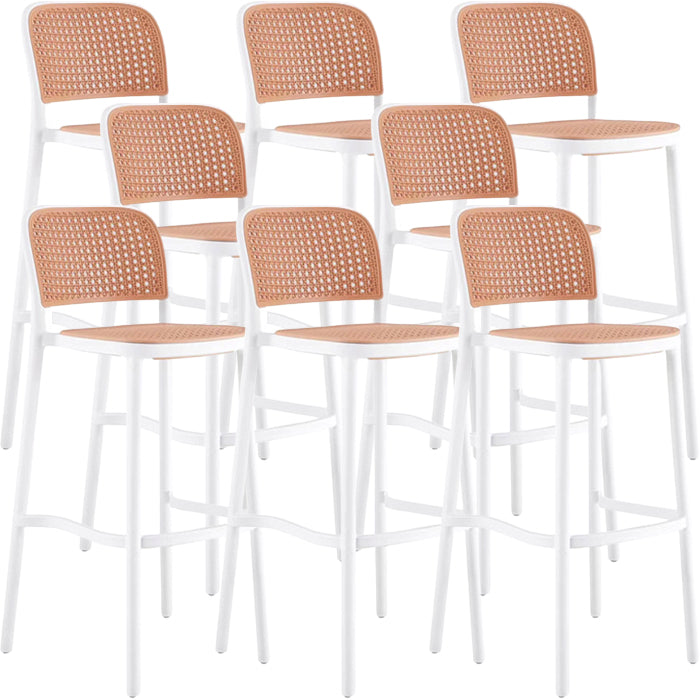 Scandinavian Plastic Barstool Plastic Furniture Rectangle Seat in Matte Finish