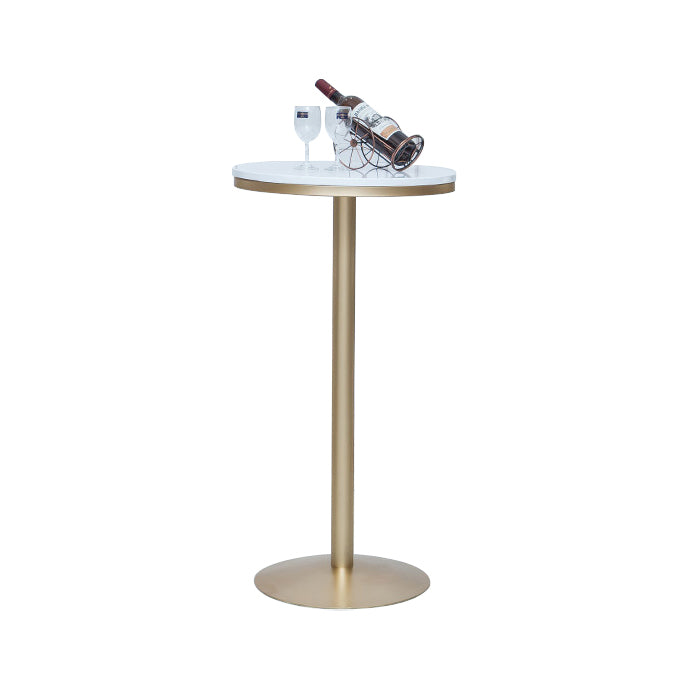 Bar Height Pub Table Glam Metal Pedestal Bar Table for Indoor