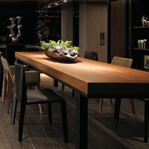 Pine Wood Dining Table Industrial Rectangle Table with 4 Legs