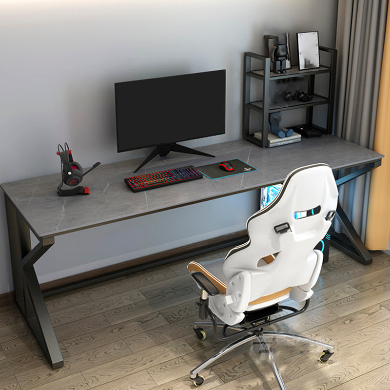 Stone Industrial Writing Desk Rectangular Gaming Desk for Home