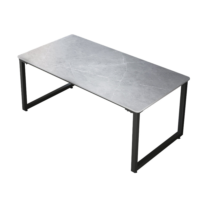 Contemporary Stone Writing Desk Sled Rectangular Office Desk for Home