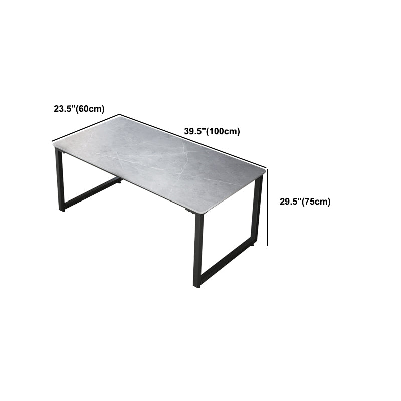 Contemporary Stone Writing Desk Sled Rectangular Office Desk for Home