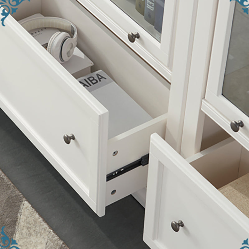 Urban Wooden Shelf Bookcase White Closed Back Bookshelf with Doors