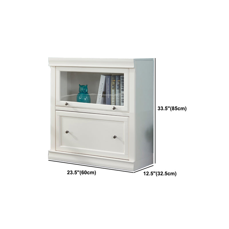 Urban Wooden Shelf Bookcase White Closed Back Bookshelf with Doors