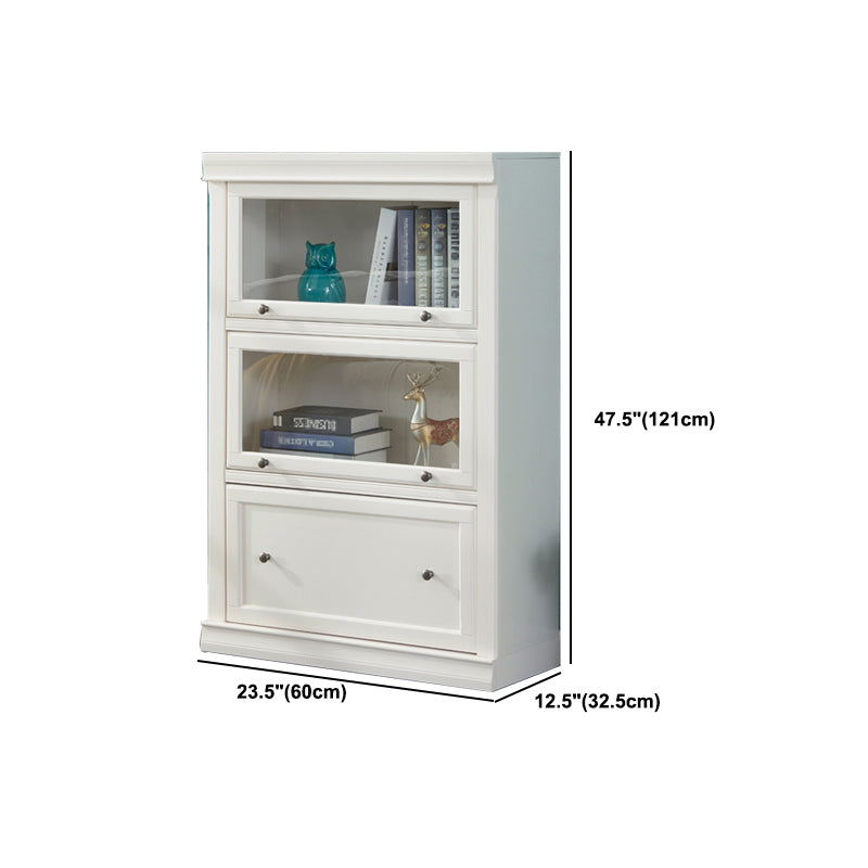 Urban Wooden Shelf Bookcase White Closed Back Bookshelf with Doors