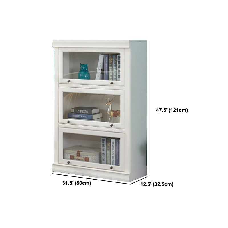 Urban Wooden Shelf Bookcase White Closed Back Bookshelf with Doors