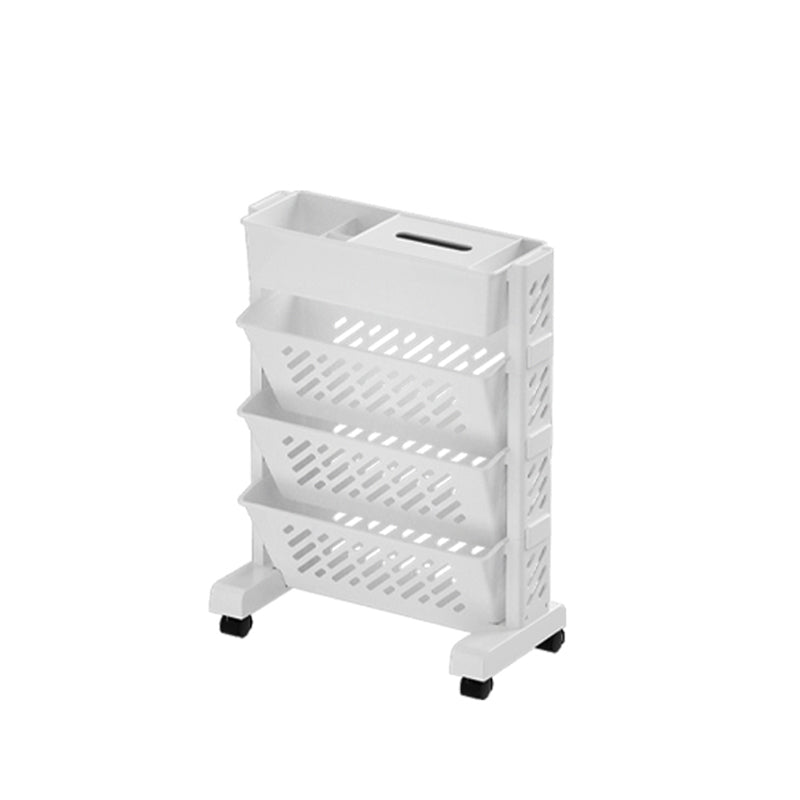 Pure White Shelf Bookcase Contemporary Closed Back 7.5" Wide Book Shelf Vertical