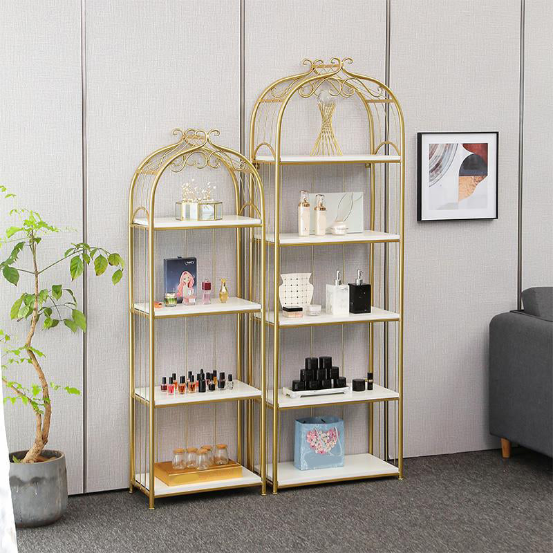 Gold Modern Bookshelf Etagere Metal Open Bookcase for Living Room
