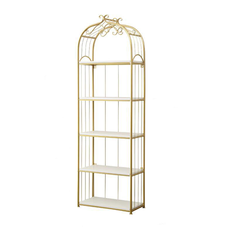 Gold Modern Bookshelf Etagere Metal Open Bookcase for Living Room