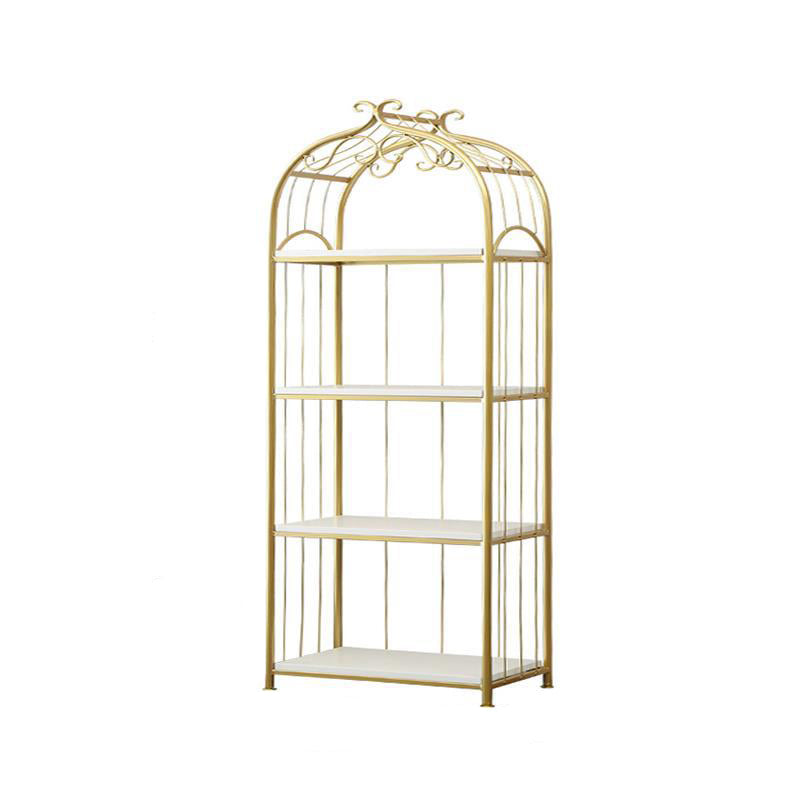 Gold Modern Bookshelf Etagere Metal Open Bookcase for Living Room