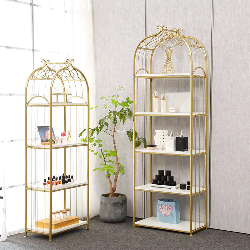 Gold Modern Bookshelf Etagere Metal Open Bookcase for Living Room