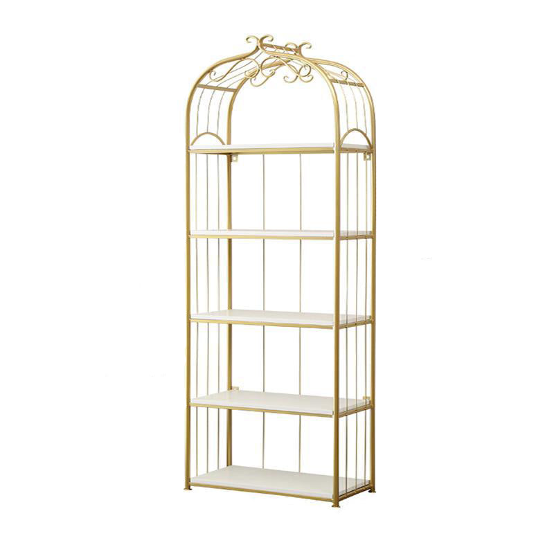 Gold Modern Bookshelf Etagere Metal Open Bookcase for Living Room