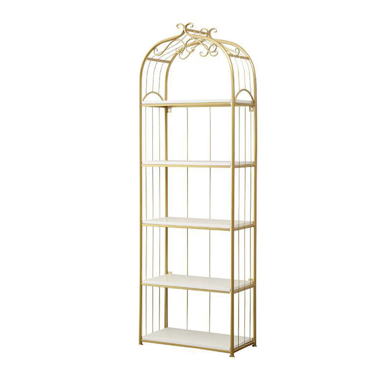 Gold Modern Bookshelf Etagere Metal Open Bookcase for Living Room
