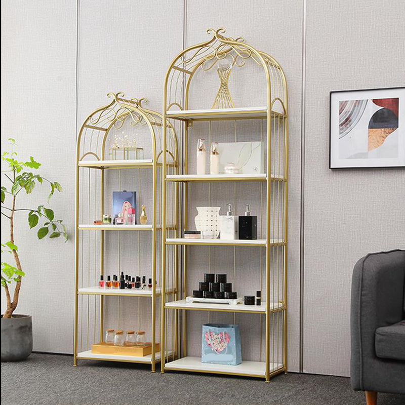 Gold Modern Bookshelf Etagere Metal Open Bookcase for Living Room