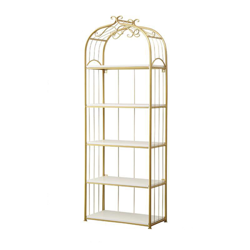 Gold Modern Bookshelf Etagere Metal Open Bookcase for Living Room