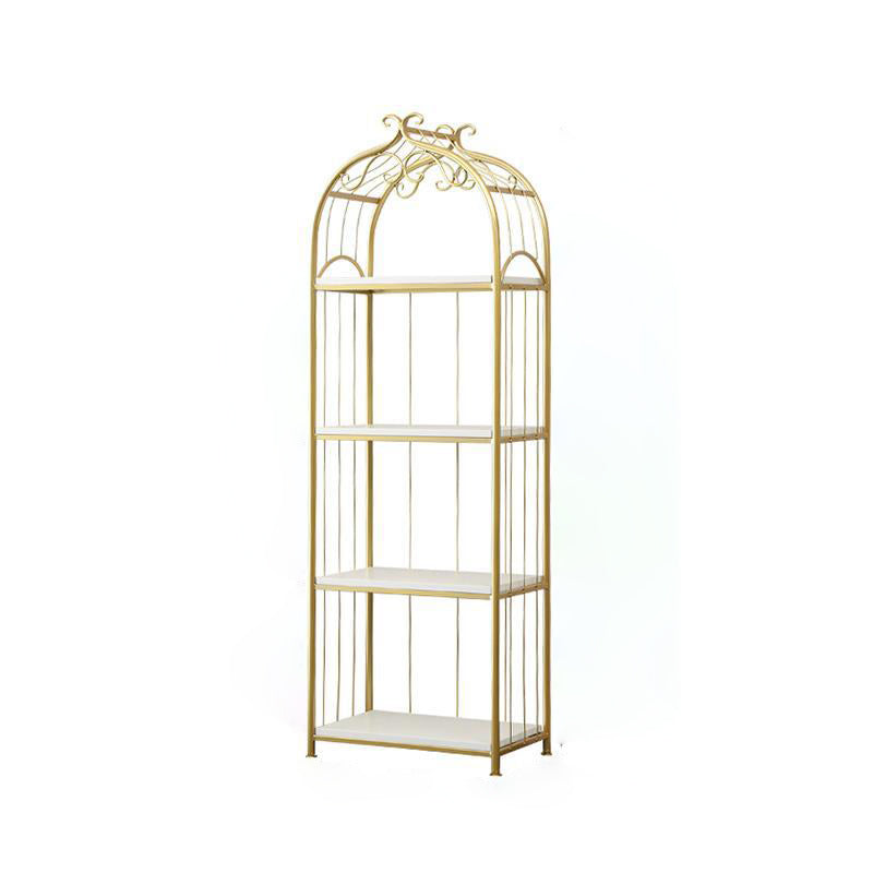 Gold Modern Bookshelf Etagere Metal Open Bookcase for Living Room
