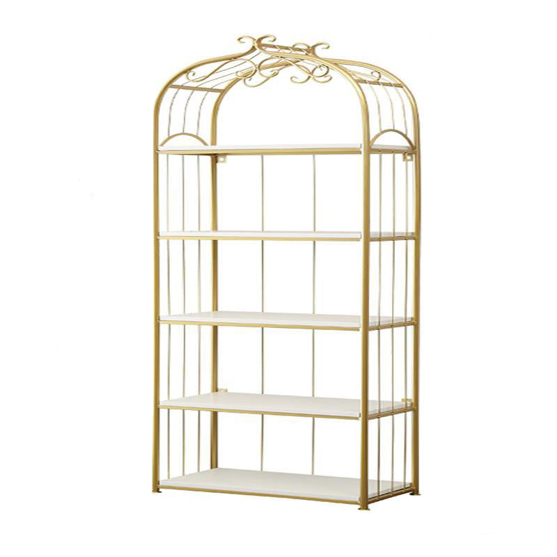 Gold Modern Bookshelf Etagere Metal Open Bookcase for Living Room