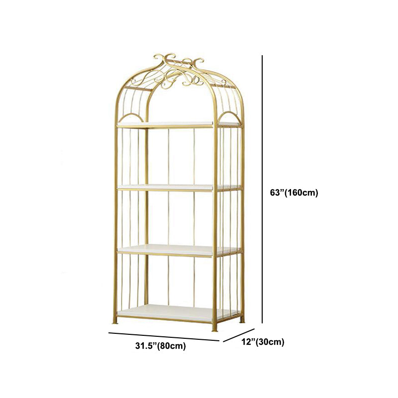 Gold Modern Bookshelf Etagere Metal Open Bookcase for Living Room