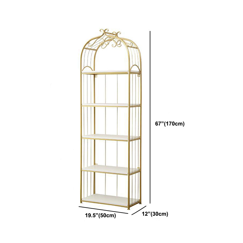 Gold Modern Bookshelf Etagere Metal Open Bookcase for Living Room