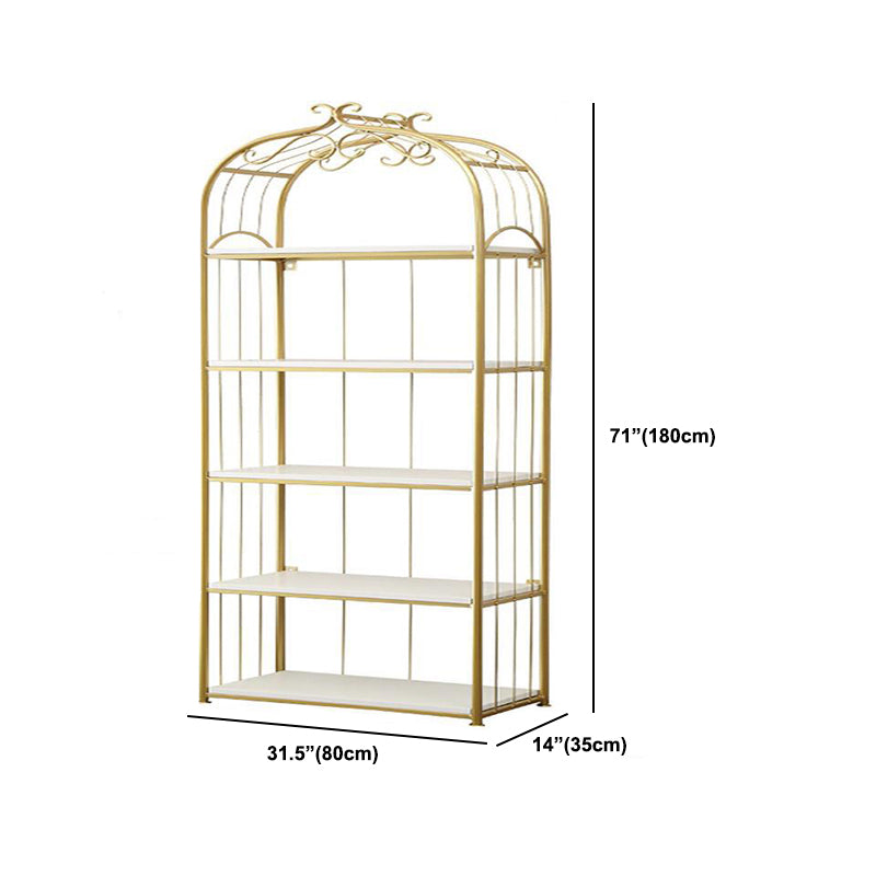 Gold Modern Bookshelf Etagere Metal Open Bookcase for Living Room