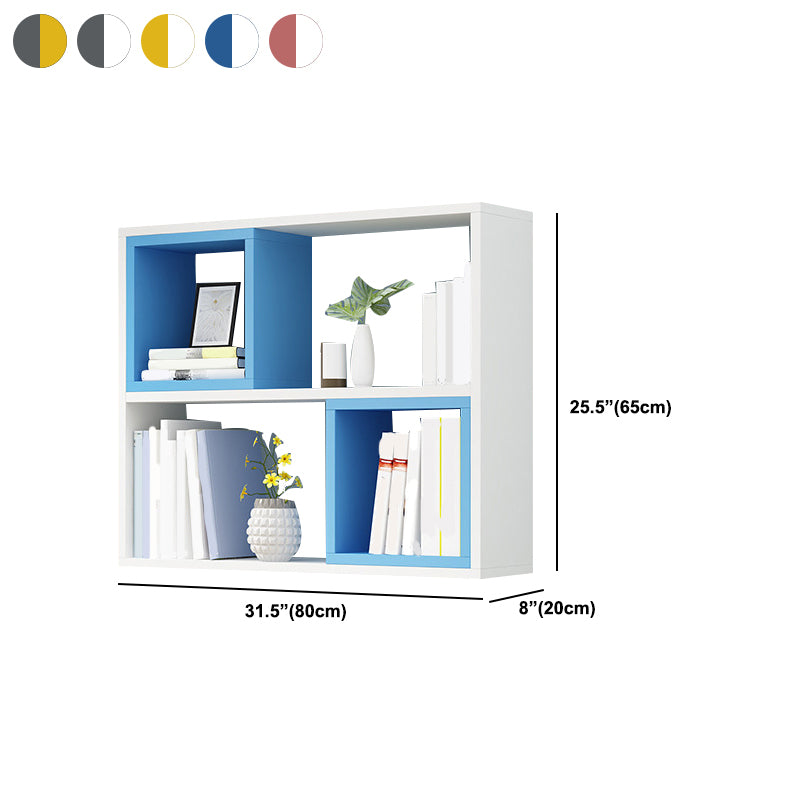 Wall Unit Open Book Shelf Modern Engineered Wood Shelf Bookcase for Bedroom
