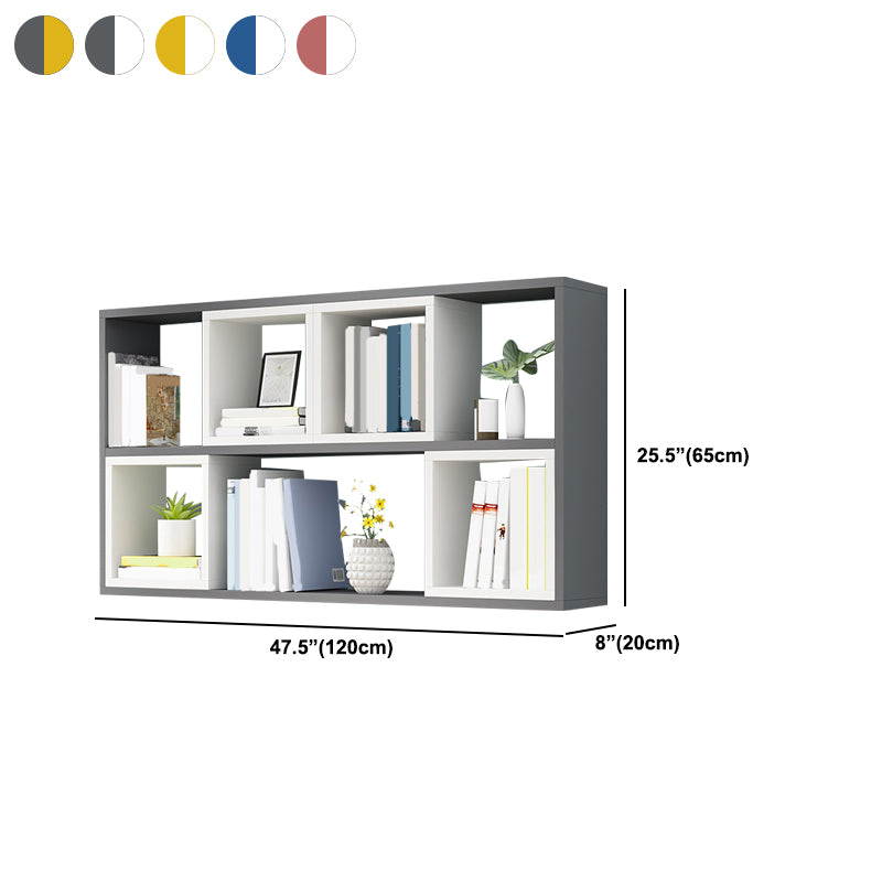 Wall Unit Open Book Shelf Modern Engineered Wood Shelf Bookcase for Bedroom