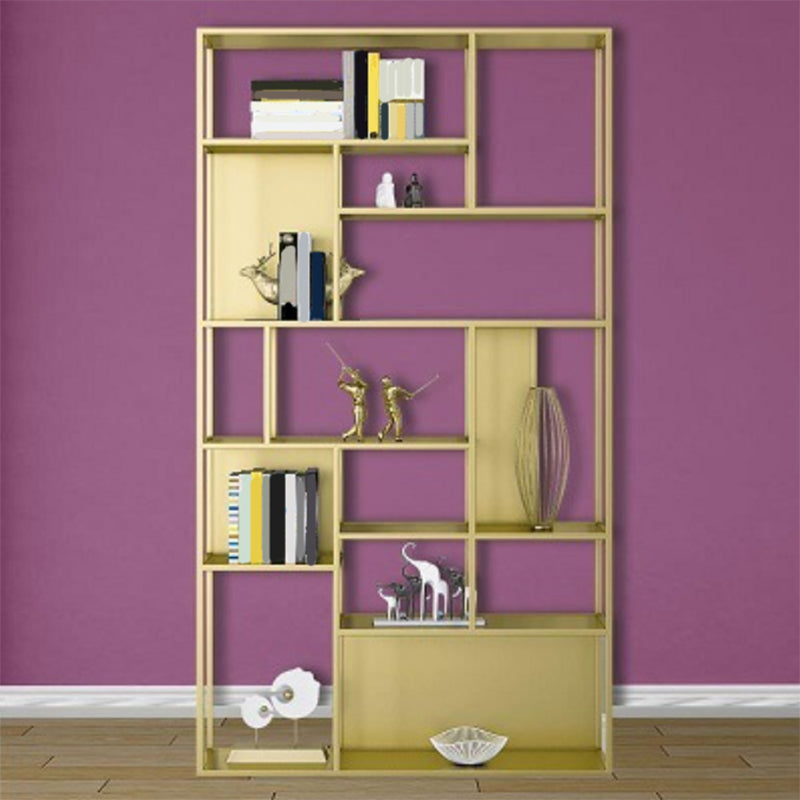 Metal Etagere Vertical Shelf Bookcase Bedroom Open Book Shelf with Shelves