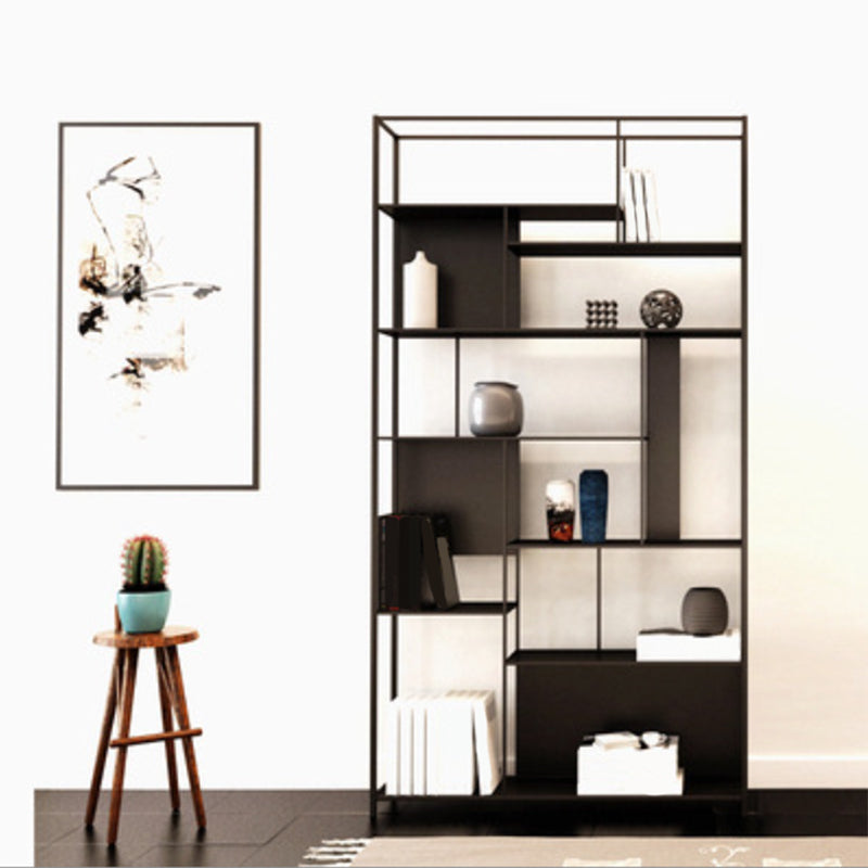 Metal Etagere Vertical Shelf Bookcase Bedroom Open Book Shelf with Shelves