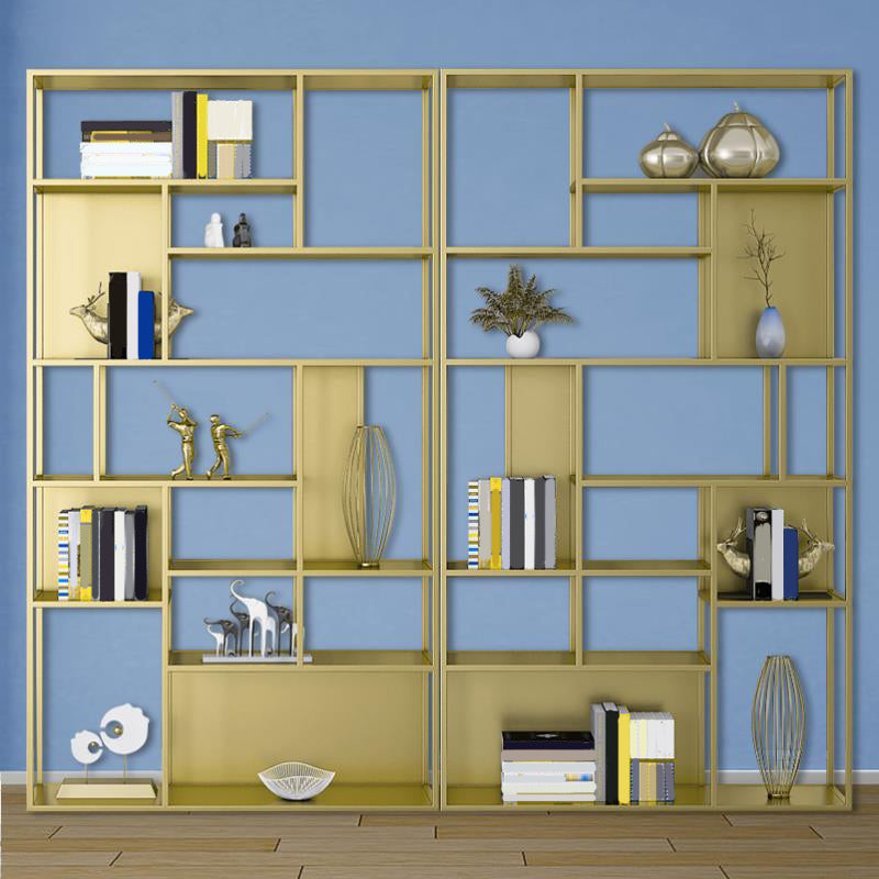 Metal Etagere Vertical Shelf Bookcase Bedroom Open Book Shelf with Shelves