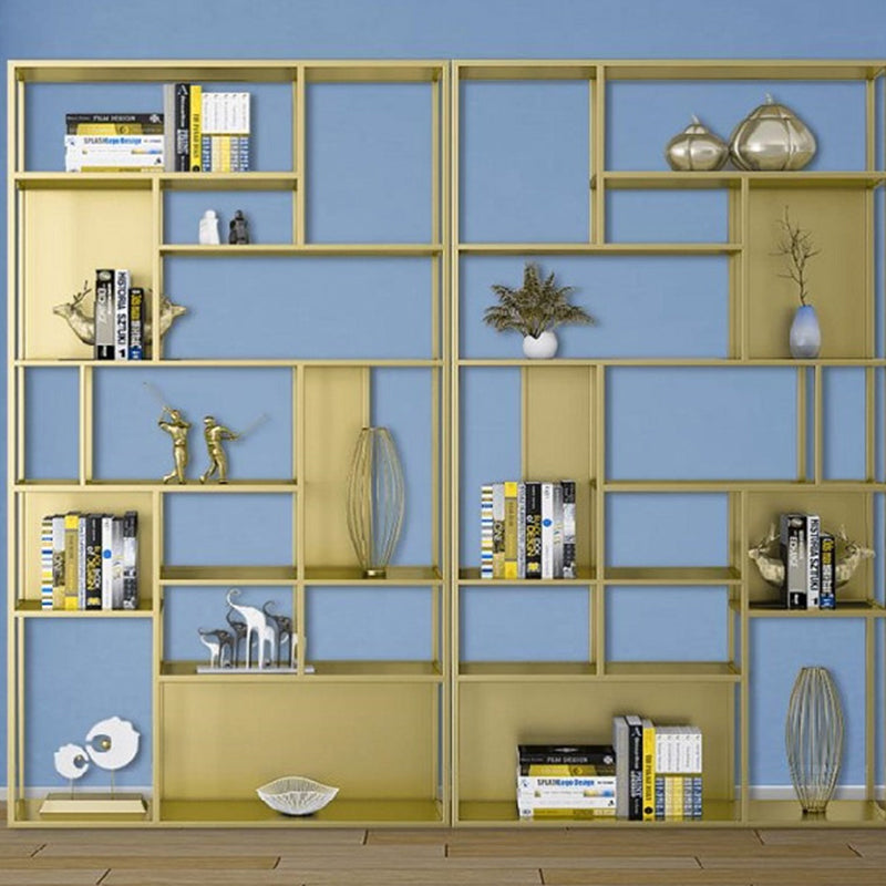 Metal Etagere Vertical Shelf Bookcase Bedroom Open Book Shelf with Shelves