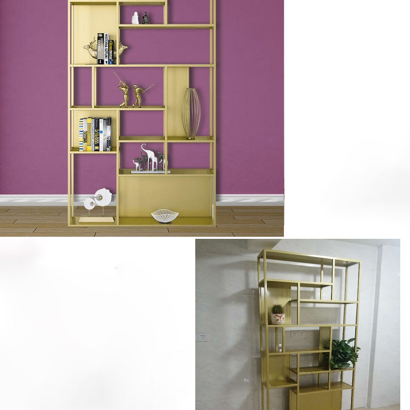 Metal Etagere Vertical Shelf Bookcase Bedroom Open Book Shelf with Shelves